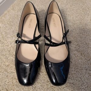 Nine West Black Patent Leather Mary Jane Shoes